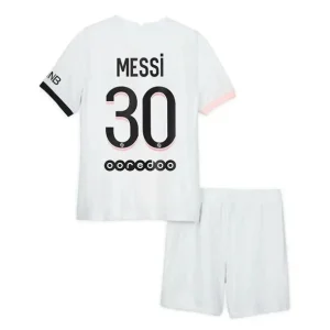 Paris Saint Germain PSG Lionel Messi 30 Fotbollströja Barn Bortaställ 2021-22
